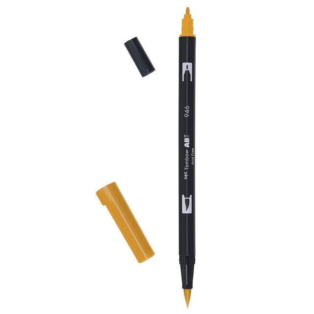 Rotulador Dual Brush ABT Doble Punta Acuarelable Tombow Gold Ochre 946.