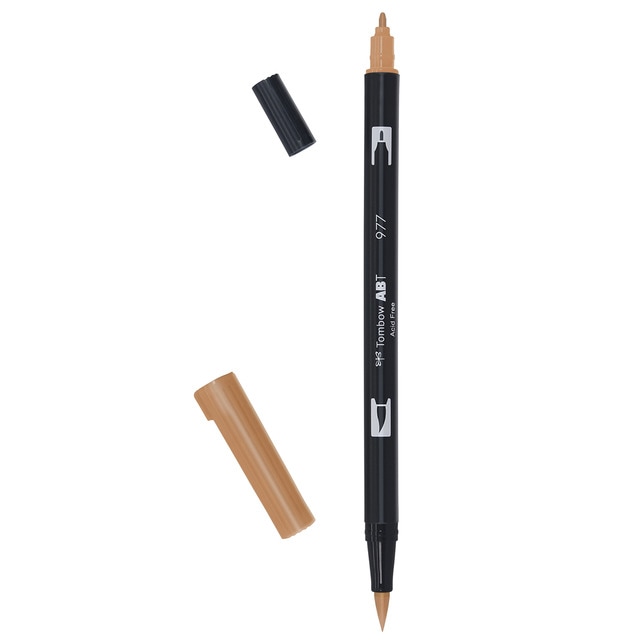 Rotulador Dual Brush ABT Doble Punta Acuarelable Tombow Saddle Brown 977.