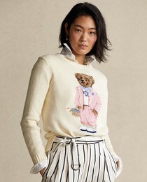 Women's cotton sweater with Polo Bear 