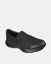 skechers black trainers memory foam