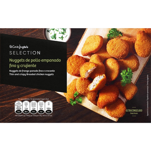 Nugget de pollo empanado fino y crujiente estuche 350 g · EL CORTE INGLES  SELECTION · Supermercado El Corte Inglés