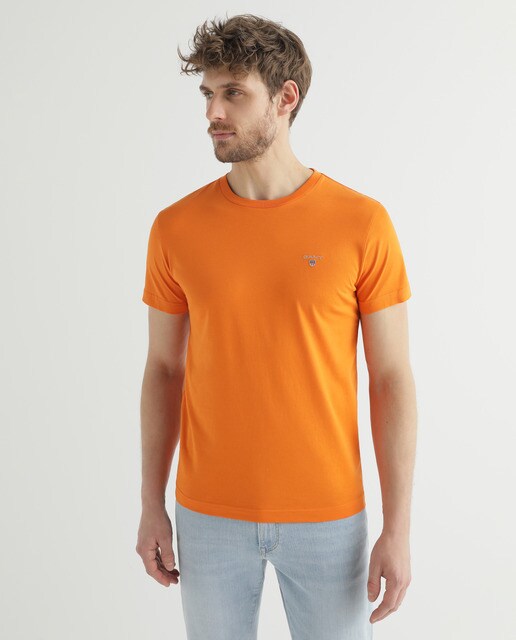 Men's orange short-sleeve T-shirt · Men 