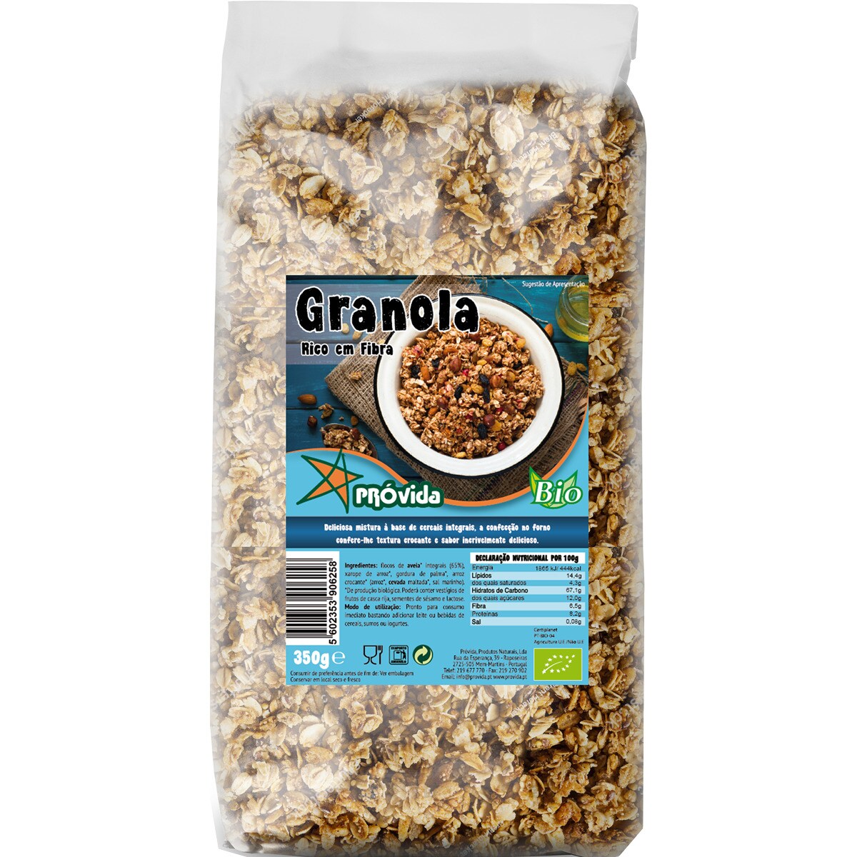 Muesli Granola Crunchy Biológico embalagem 350 g · Próvida