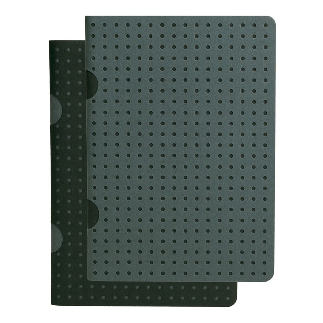 Pack 2 Libretas Cahier Círculo B7 Cuadriculada Paper-Oh Negro y Gris / Gris y Negro.