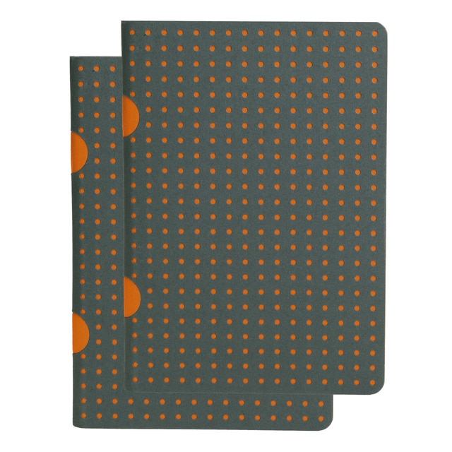 Pack 2 Libretas Cuadriculadas B7 Cahier Circulo Paper-Oh Grises y Naranja.