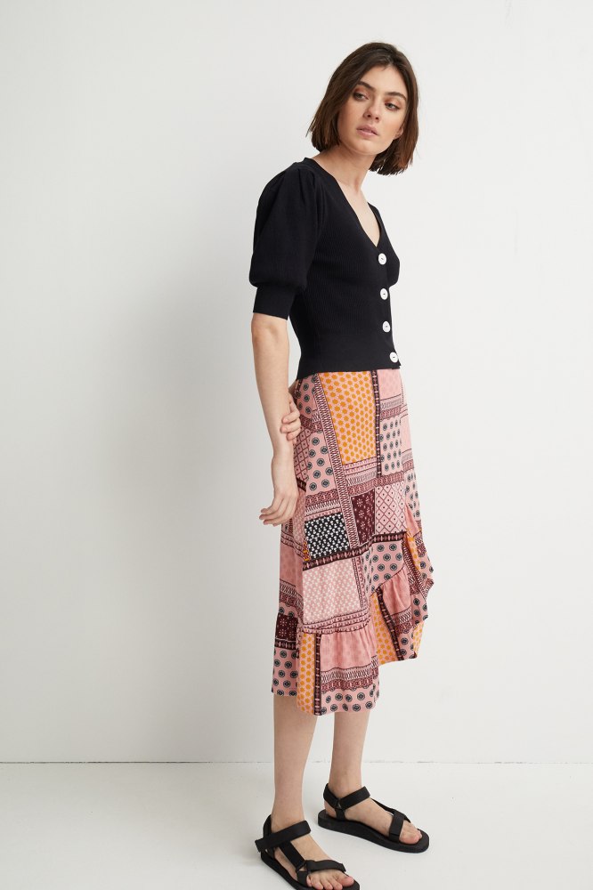 Falda midi volante Casual Vestidos y Faldas