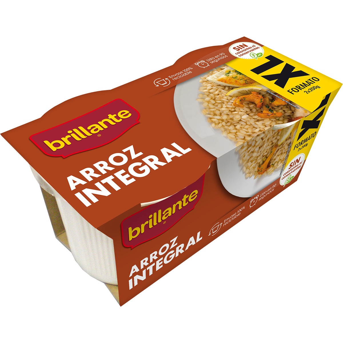 Arroz integral cocido para guarnición pack