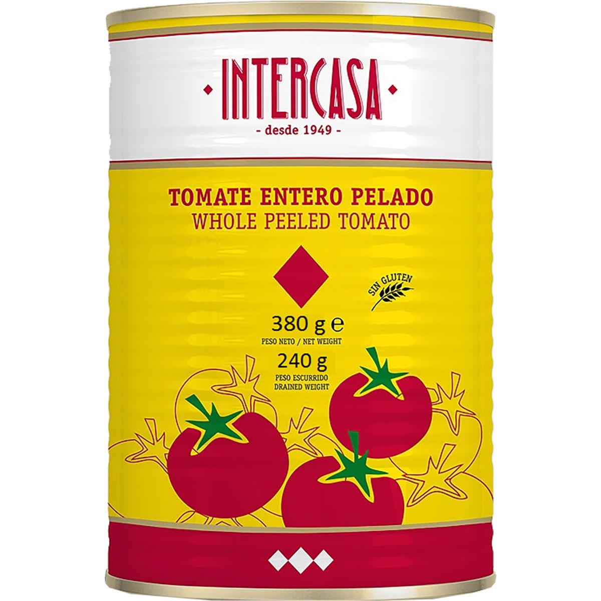 Buy Whole peeled tomato, glutenfree tin 380 g · INTERCASA