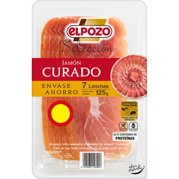 ELPOZO Edición 1954 jamón curado raza Duroc en lonchas sin gluten sin lactosa envase 105 g