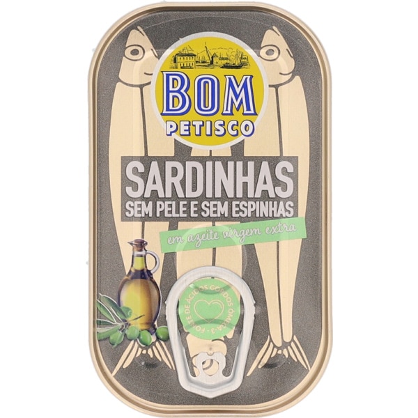 Sardinhas sem Pele e sem Espinhas em Azeite lata 120 g
