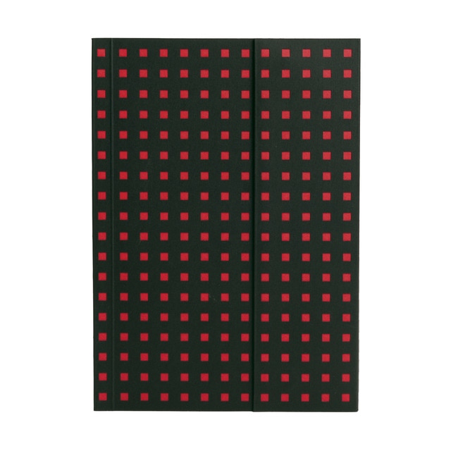 Libreta Rayada B6 Quadro Paper-Oh Negro sobre Rojo.