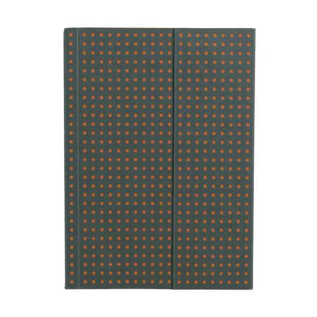 Libreta Lisa A6 Circulo Paper-Oh Gris sobre Naranja.