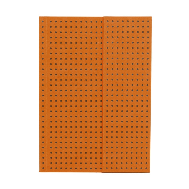 Libreta Rayada A6 Circulo Paper-Oh Naranja sobre Gris.