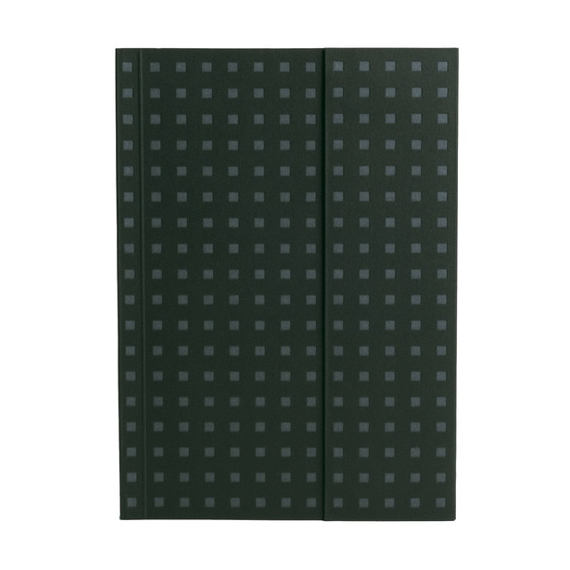 Libreta Rayada B6 Quadro Paper-Oh Negro sobre Gris.