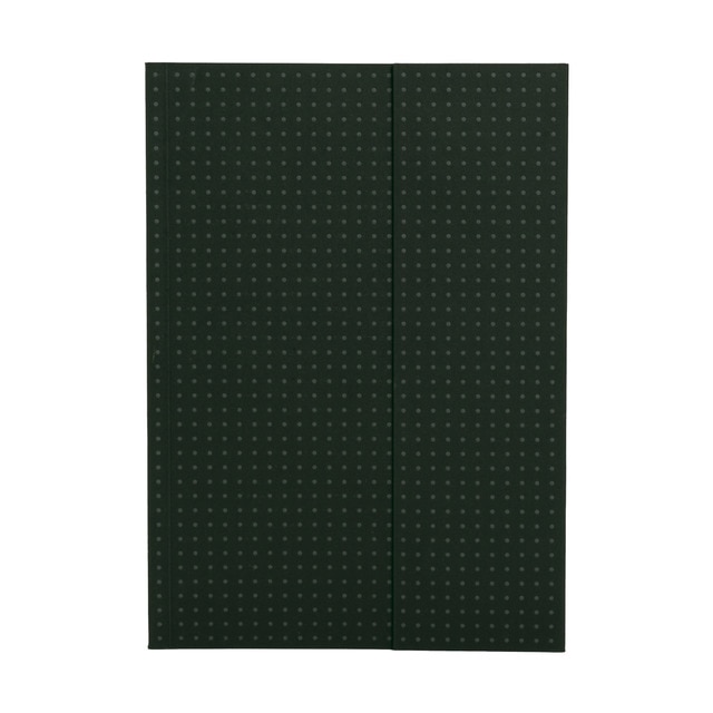 Libreta Rayada A5 Circulo Paper-Oh Negro sobre Gris.