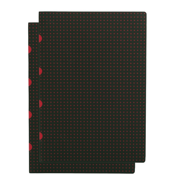 Pack 2 Libretas Rayadas A4 Cahier Circulo Paper-Oh Negro sobre Rojo.