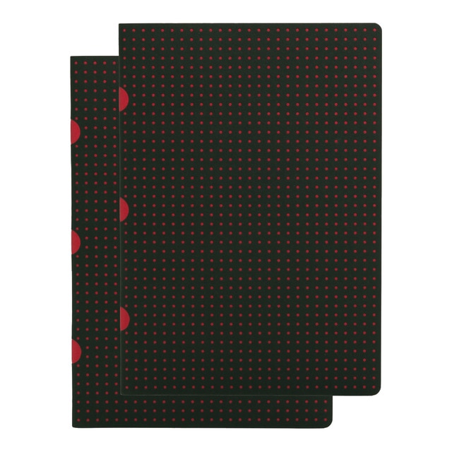 Pack 2 Libretas Lisas A5 Cahier Circulo Paper-Oh Negro sobre Rojo.