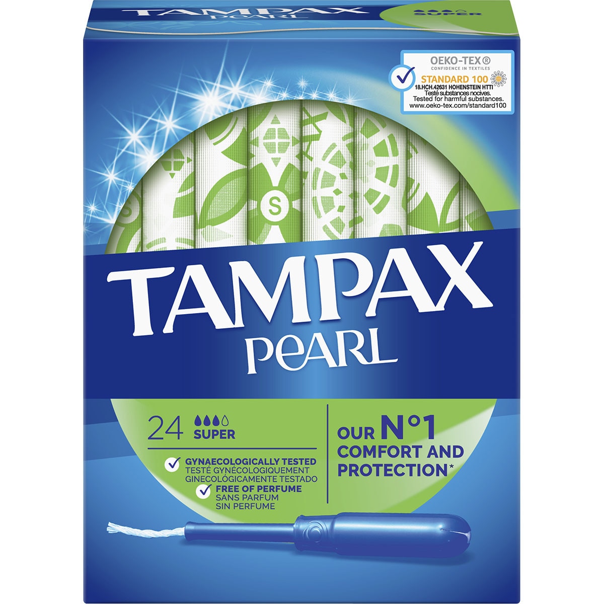Pearl Tampons mit Applikator Super Box 24 Einheiten · TAMPAX