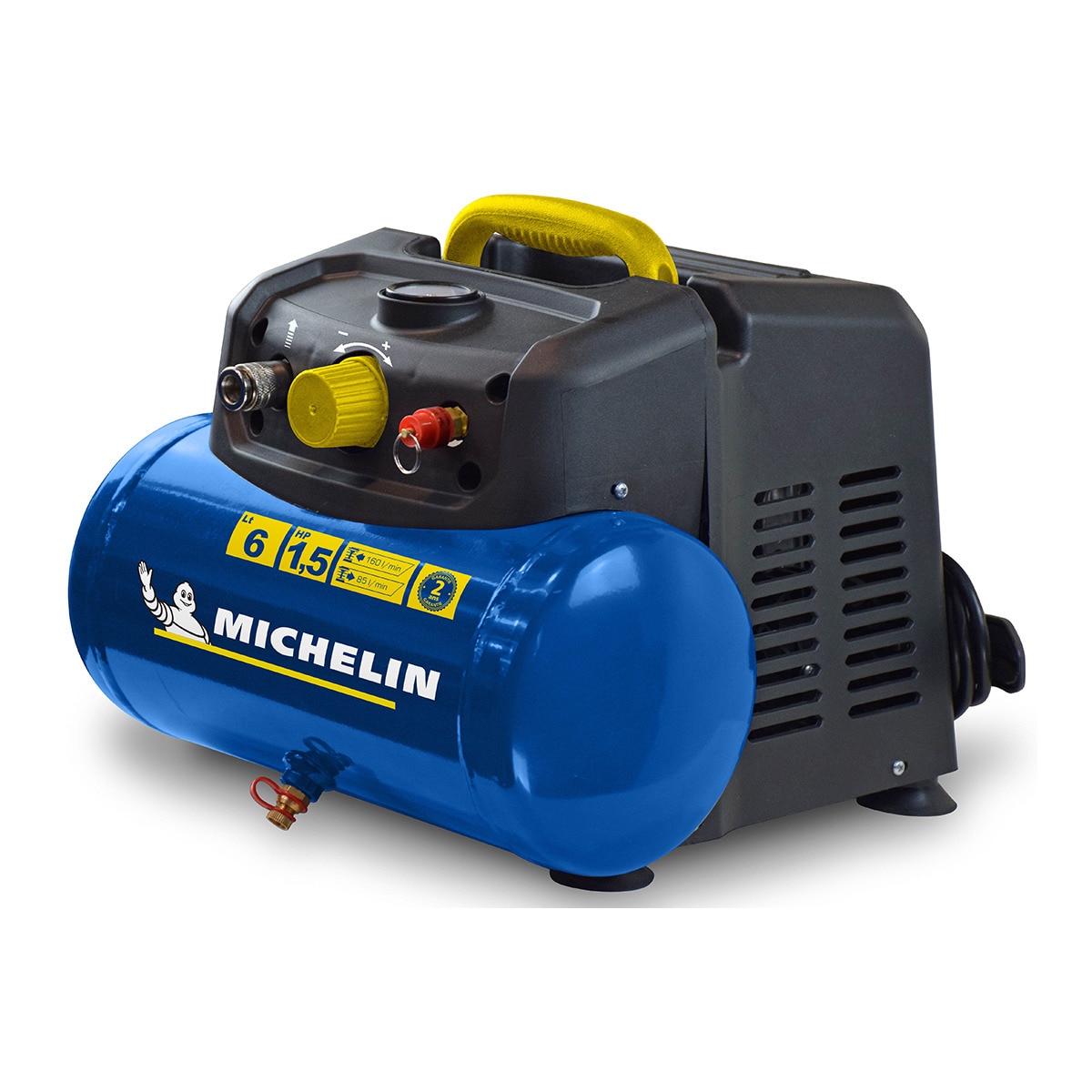 Michelin – Compresor de Aire sin aceite Eléctrico con cable a red 0,4 CV 6 litros MBL6.