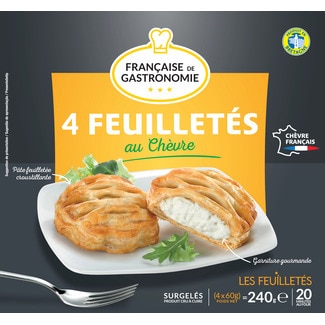 Française de Gastronomie Folhados de Queijo de Cabra 4 Unidades embalagem 240 g