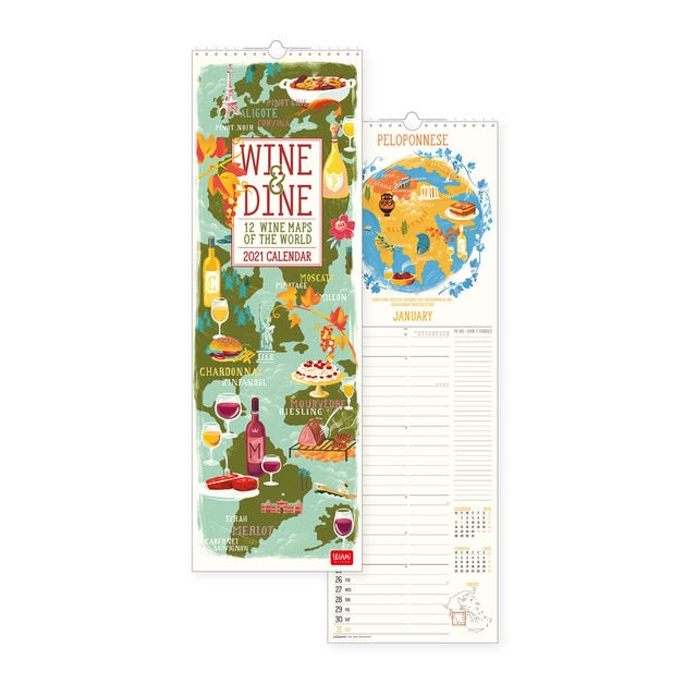 Calendario Pared Legami 2021 Wine&Dine