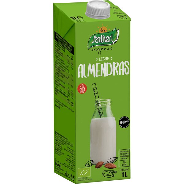 SANTIVERI Organic Bio leche de almendras ecológica sin gluten y sin lactosa envase 1 l