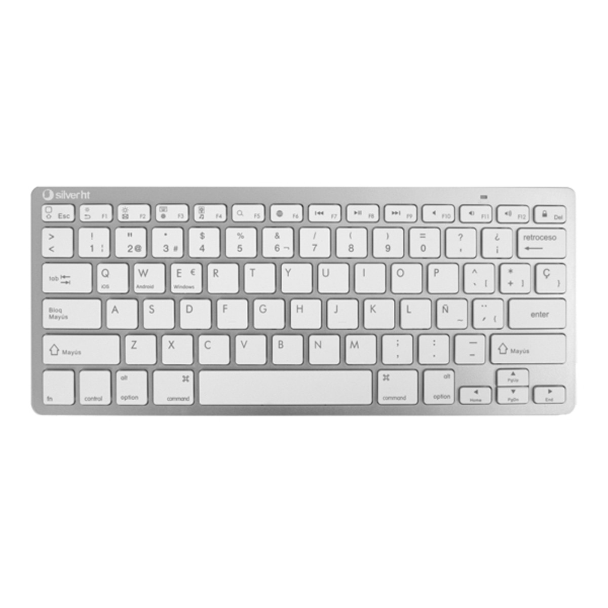 SilverHT - Teclado inalámbrico Silver HT Colors Edition Blanco Bluetooth.