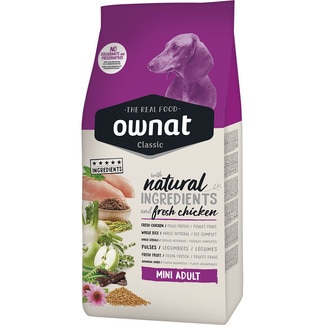 OWNAT Classic dog food with chicken for mini breed adult dogs bag 1,5 kg