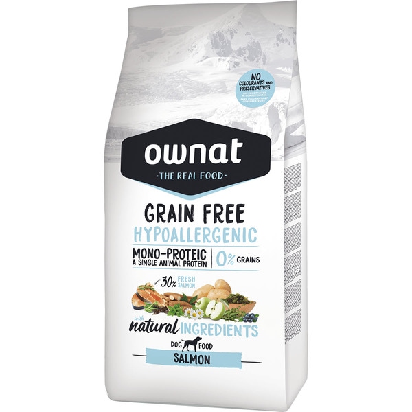 Hypoallergenic pienso para perros adultos con salmón Grain Free saco 12 kg