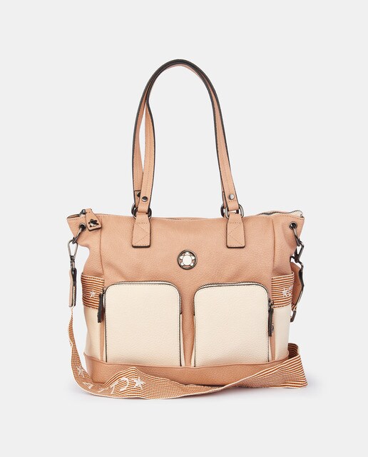 Caminatta large nude shopper bag with beige details · Women's fashion · El  Corte Inglés