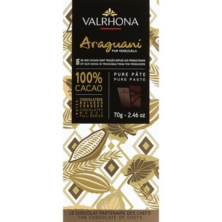 VALRHONA Araguani 100% cocoa chocolate from Venezuela tablet 70 g