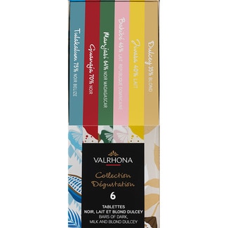VALRHONA Tasting collection of 6 chocolate bars case 420 g