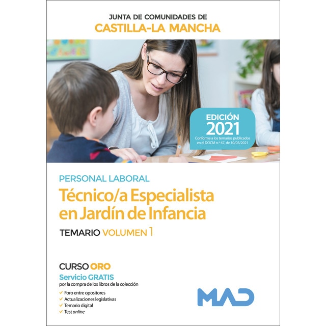 Técnico especialista en jardín de infancia (personal laboral de la junta de comunidades de castilla-la mancha). Temario volumen 1 (Tapa blanda)