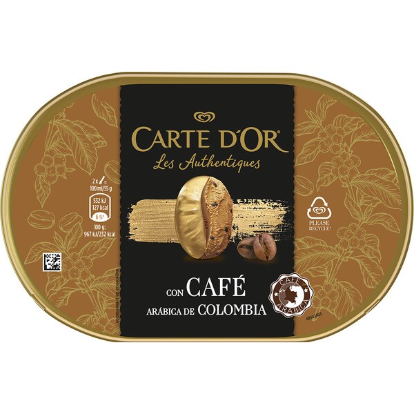 Comprar helado con café arábica de Colombia tarrina 750 ml
