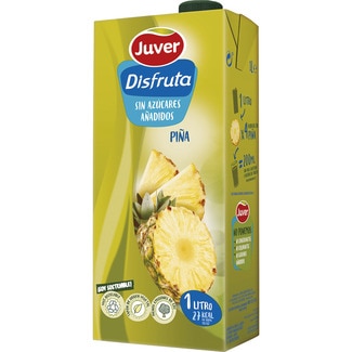 JUVER DISFRUTA bebida de zumo de piña a partir de concentrado sin azúcares añadidos brik 1 l