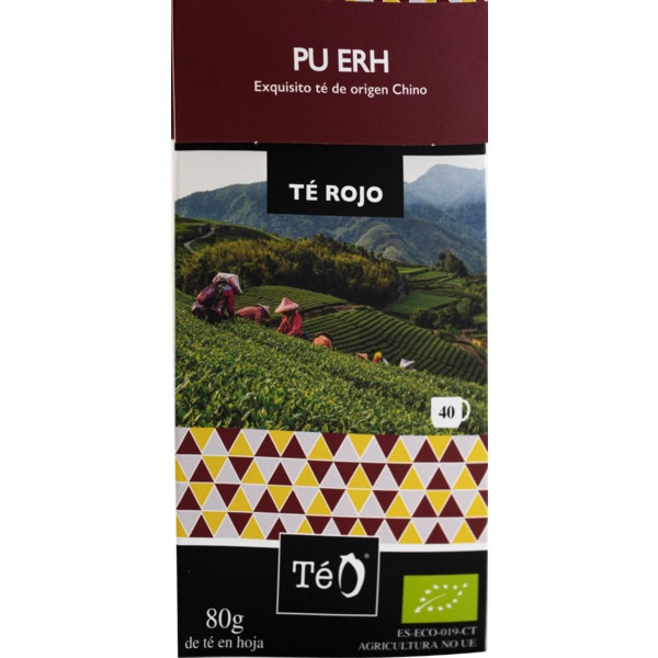 Chá Vermelho Pu Erh Biológico embalagem 80 g