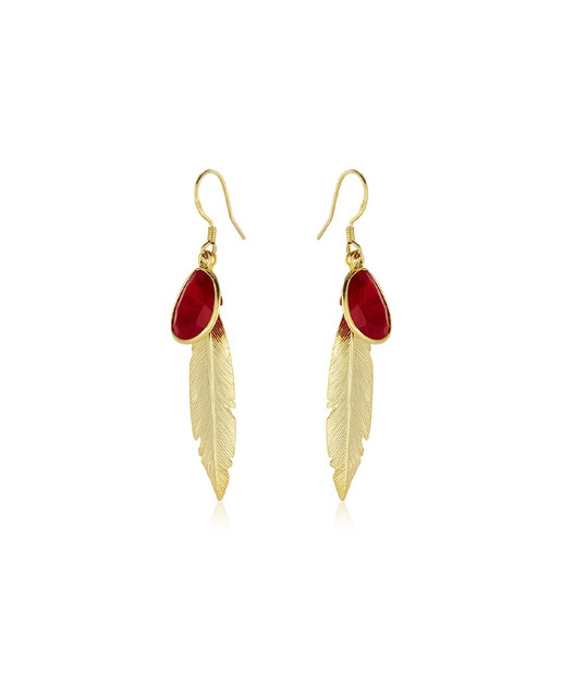 Pendientes Indian rubí