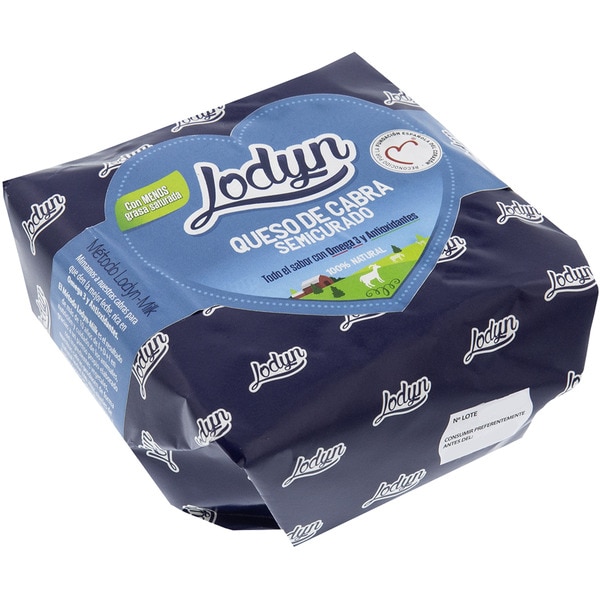LODYN queso de cabra semicurado con omega 3 elaborado con leche pasteurizada pieza 400 g