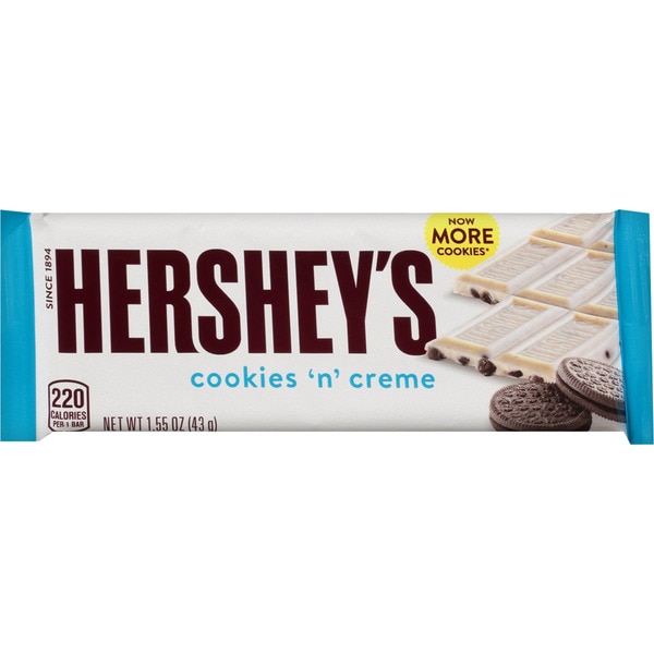 HERSHEY'S chocolatina de chocolate blanco con cookies envase 45 g