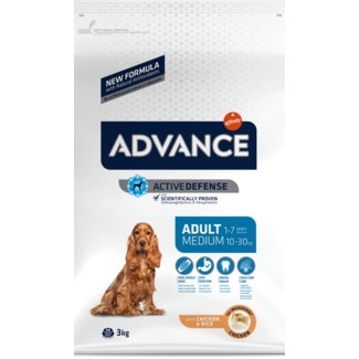 Advance Ração para Cão Médio Adult 1 a 2 Anos com Galinha e Arroz embalagem 3 kg
