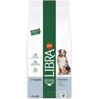 Libra Ração Seca para Cão Adulto Senior + 7 Anos com Galinha embalagem 12 kg