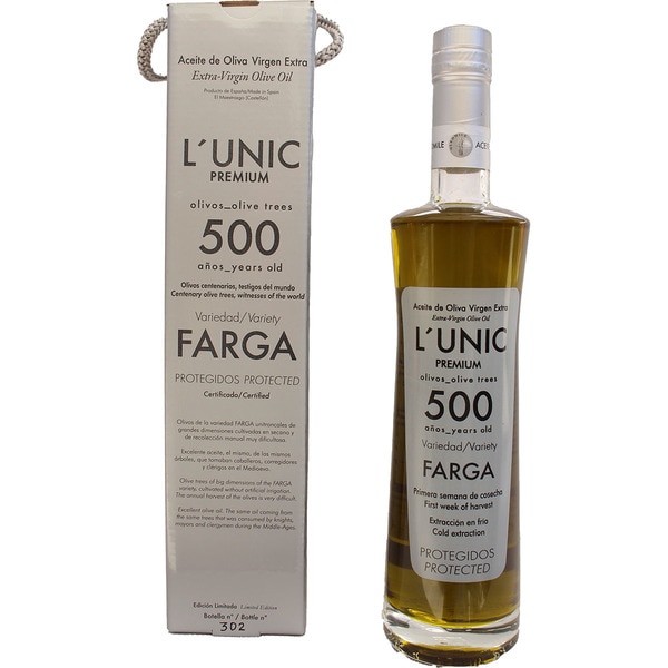 L'UNIC extra virgin olive oil 500 years bottle 500 ml