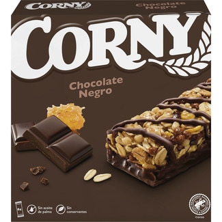 CORNY barritas de cereales con chocolate negro sin aceite de palma estuche 138 g 6 unidades