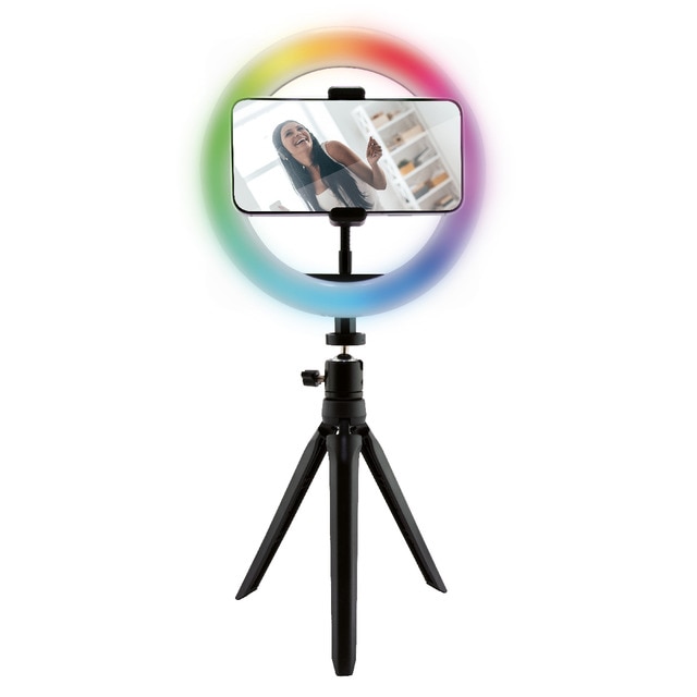 Trípode Kit Studio Live Colores Ksix Aro de Luz con Trípode para Smartphone