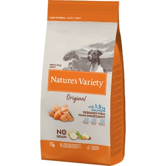 NATURE'S VARIETY Original pienso para perros adultos mini No Grain con salmón bolsa 7 kg