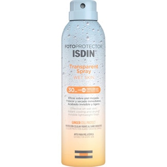 ISDIN Körpersonnenschutz SPF30 + Wet Skin transparent Spray 250 ml unsichtbares und leichtes Finish