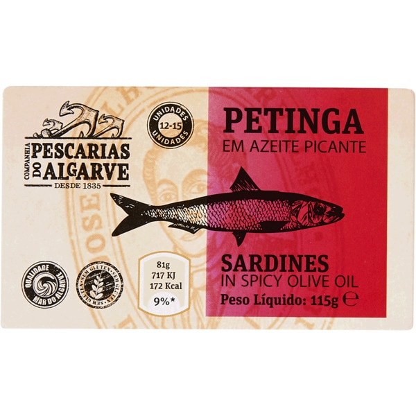 Petinga em Azeite Picante sem Glúten lata 120 g