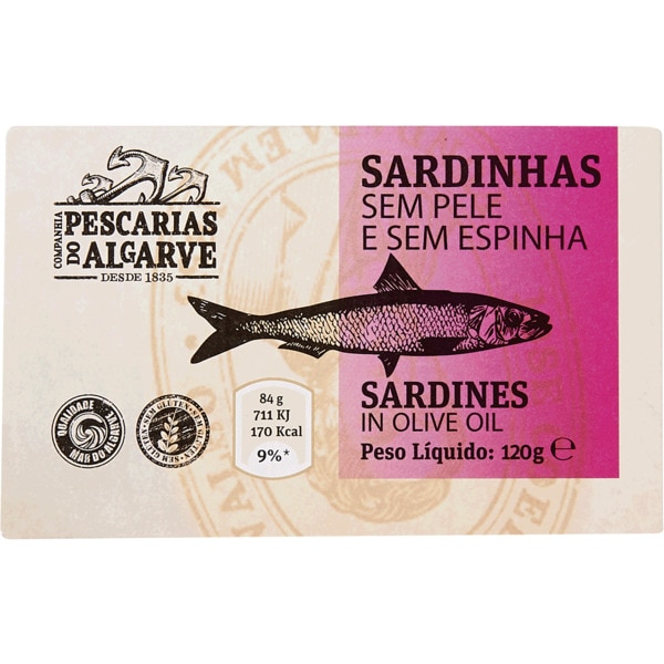 Sardinhas sem Pele e sem Espinha sem Glúten lata 120 g