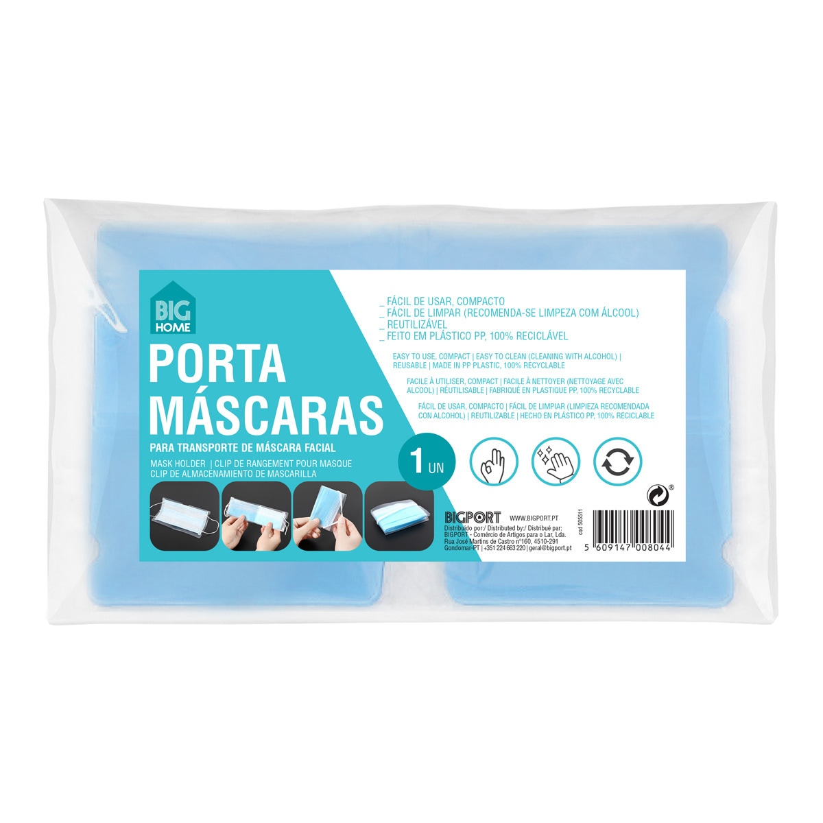 Imagem 0 de Porta Máscaras Azul - 1 un.