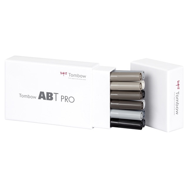 Estuche 12 Rotuladores ABT PRO Base Alcohol Tombow Colores Grises.